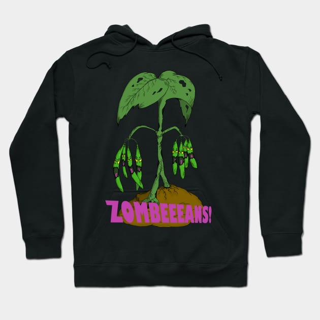 Zombie Green Bean Plant ZOMBEEEANS! Screams Hoodie by JonnyVsTees